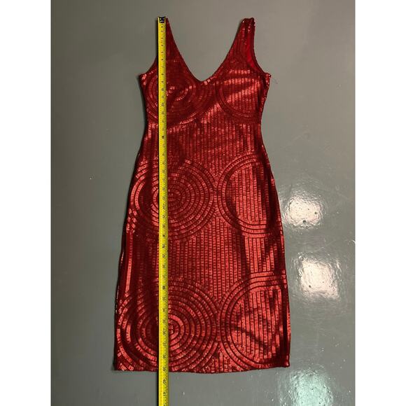 Seasalt, body cone sequins, red sleeveless evening dress valentine holiday Sz S - Picture 3 of 14